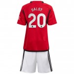 Günstige Fußballtrikots Manchester United Dalot 20 Kinder Heimtrikot 2023-24 Kurzarm